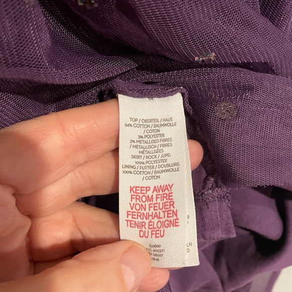 Mini Boden Purple Glitter dress Girls size 5-6. - Picture 6 of 6